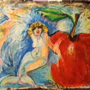 Wendy Gell Art mermaid, Big Apple, color sketch.